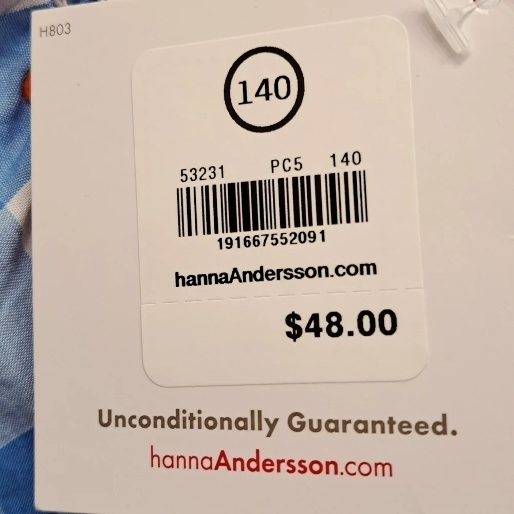NWT Hanna Andersson Swiss Dot & Checked Dress  Size 140 (10)